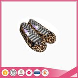 Leopard Plush Women Ballerina Slippers for Indoor Use