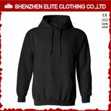 Custom Logo Wholeasale Cheap Black Plain Hoodies Pullover (ELTHI-27)