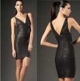 Black Hot Foil Bandage Dress