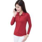 Long Sleeve Plain Women Polo T Shirts