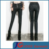 Black High Waist Trousers Denim Pants Jeans for Girls (JC1317)