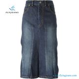 2017 Ladies Blue Drop-Crotch Culottes Denim Shorts