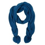 Lady Pashmina Acrylic Knitted Fashion Scarf with POM-Poms (YKY4166)