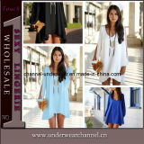 Wholesale Lady Cut out Long Sleeve Fashion Chiffon Dress (TKYA61)