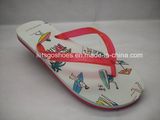 PE/EVA/Rubber Lady Sandal Flip Flop with Printing (22FL909)