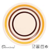 Orange and Brown Circles Stoneware Dinner Plate