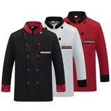 Long Sleeve Snap Button Chef Uniforms Restaurant Kitchen Cooking Uniform