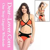 Red Strappy Cutout Bikini Swimsuit