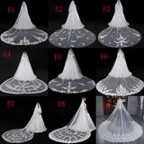 Wholesale 3.5m Lace Appliqued Long Veils Soft Tulle Bridal Veil