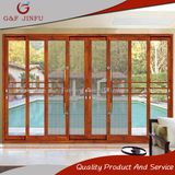 Wood Looking Aluminium Profile Sliding Door with Mosquito Net