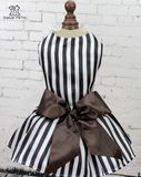 Legant Dog Dress Pet Clothes Black Striped Shirts Cat Apparel