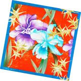 Fashion Lady Flower Printed Square Silk Scarf (HC1302-4)