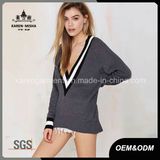 Ribbed Loose Fit Cricket V Neck Sweater