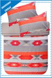 Red Patchwork Totems Printed Polyester Duvet Cover Set