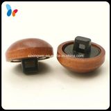 Mushroom Shape Nature Red Wood Dome Button with a Shank