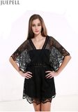 Summer New Women Explosion Models Sexy Lace Stitching Hollow Halter Jumpsuit Dress