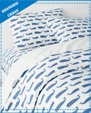 Cotton Print Lapis Whales Home Bed Sheet