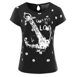 Fashion Summer Anchor Loose Tops Casual T Shirt