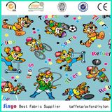 Panama PU Polyurethane Coated Oko-Tex 500d Cartoon Animals Print Fabric for Tent Baby Stroller