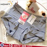 Fashionable Stripe Modal High Waist Ventilate Young Girls Triangle Panties Girls Underwear Panty Models