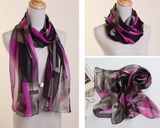 Lady Printed Polyester Chiffon Silk Fashion Scarf (YKY1005-3)