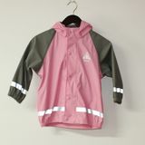 Solid Pink PU Reflective Rain Jacket for Children/Baby