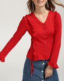 2017 Long Sleeve Women Winter Red Effie Corset Cardigans Wholesale