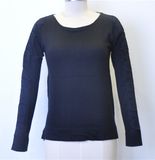 Women Round Neck Sleeve Lace Pullover Knitted Sweater