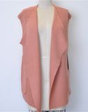 Women Fashion Sleeveless Open Cardigan Sweater Coat