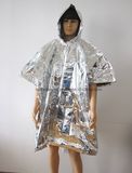 Silver PE Emergency Poncho with Hood