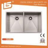 Handmade Stainless Steel Sink Khd2920b, Corner Double Bowl Sink