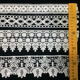 Apparel Sewing Fabric Ivory Cream Black Trim Cotton Crocheted Lace Fabric Ribbon Handmade Accessories Craft