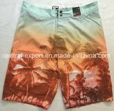 Oeko-Tex Flat Waist Polyester Patterned Men Board Short Swimwear