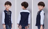 T48 New Design Fashion Boy Long Sleeve Shirt Contrast Color Cotton High-Quality Shirt with Mandarin Collar for Wholesale