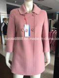 Ladies Fashion Knee Length Long Wool Coat Outerwear