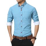 Fashion Men Casual Shirt Long Sleeve Slim Fit Men High Quality Mens Shirts