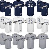 Milwaukee Brewers Christian Yelich Lorenzo Cain Flex Base Baseball Jerseys