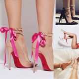 Punk Style High Heel Shoes Sexy Girl Ribbon Rope Anklet