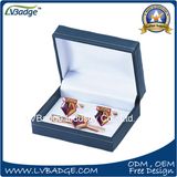 Custom Tie Clip and Metal Cufflinks in Velvet Box