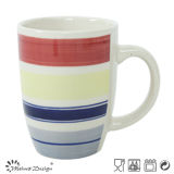 12oz Ceramic Mug Hand Painted Design Color Glaze