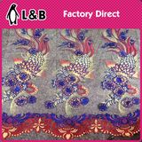 Polyester Embroidered Colorful Cord Mesh Fabric