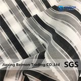 Black&White Overlock Stripe Organza for Fashion Garment