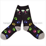 Black Cat Fancy Combed Students Dress Sock