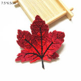 Custom Emblem Embroidery Applique Embroidered Maple Leaf Patches