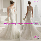 2015 Newest White Trumpet Wedding Bridal Dress with Full Lace