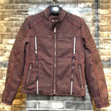 Siyu August New Products Brown Man PU Leather Zipper Jackets