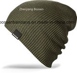 China Factory OEM Produce Black Acrylic Knitted Warm Slouchy Ski Hat