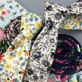 Handmade Popular Floral Printed Slim Cotton Tie