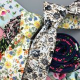 Handmade Popular Floral Printed Slim Cotton Tie