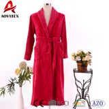 Hot Selling Minky Collar Soft Flannel Fleece Long Bathrobe Gown